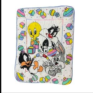 VTG Looney tunes crib blanket